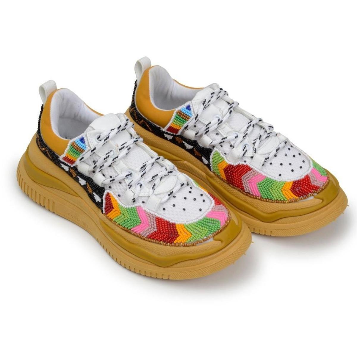 Tênis Farm Apolo Miçangas Multicolorido Feminino Branco Netshoes