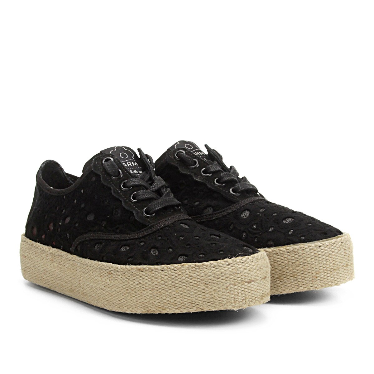 Tênis Farm Avenida Juta Cadarço Laise Feminino - Preto | Netshoes