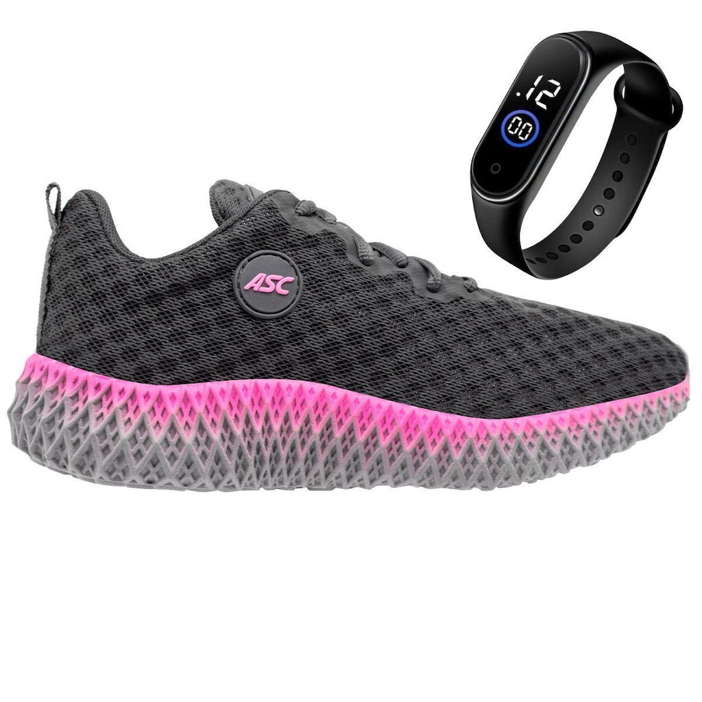Tenis Feminino Academia Esporte Leve Caminhada ASC Com Relógio GT2