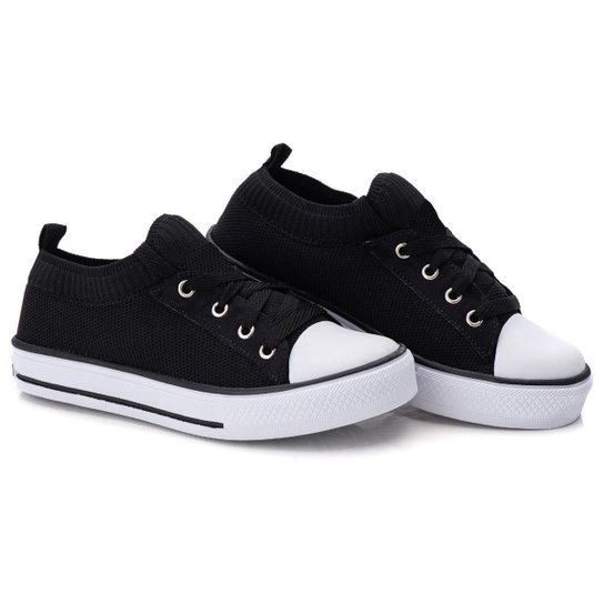 Tenis Feminino All Tradicional Meia Varias Cores Casual - Preto Menor preço em Tenis Feminino All Tradicional Meia Varias Cores Casual - Preto