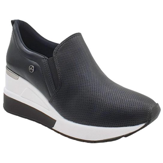 Tênis Feminino Anabela Via Marte Confortável Elástico Casual - Preto Menor preço em Tênis Feminino Anabela Via Marte Confortável Elástico Casual - Preto