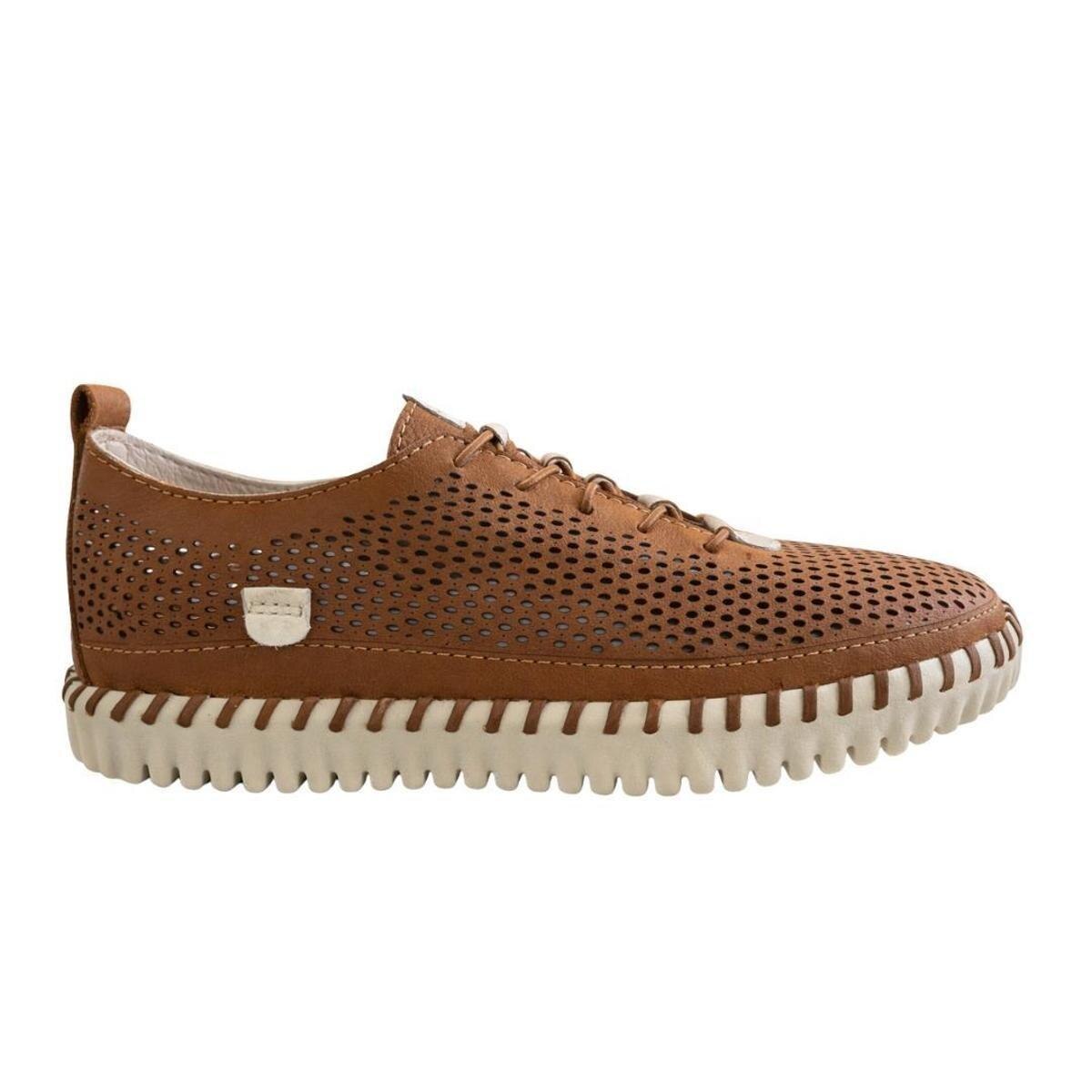 Tenis Feminino Bottero 374110 Couro Burnish - Caramelo | Netshoes