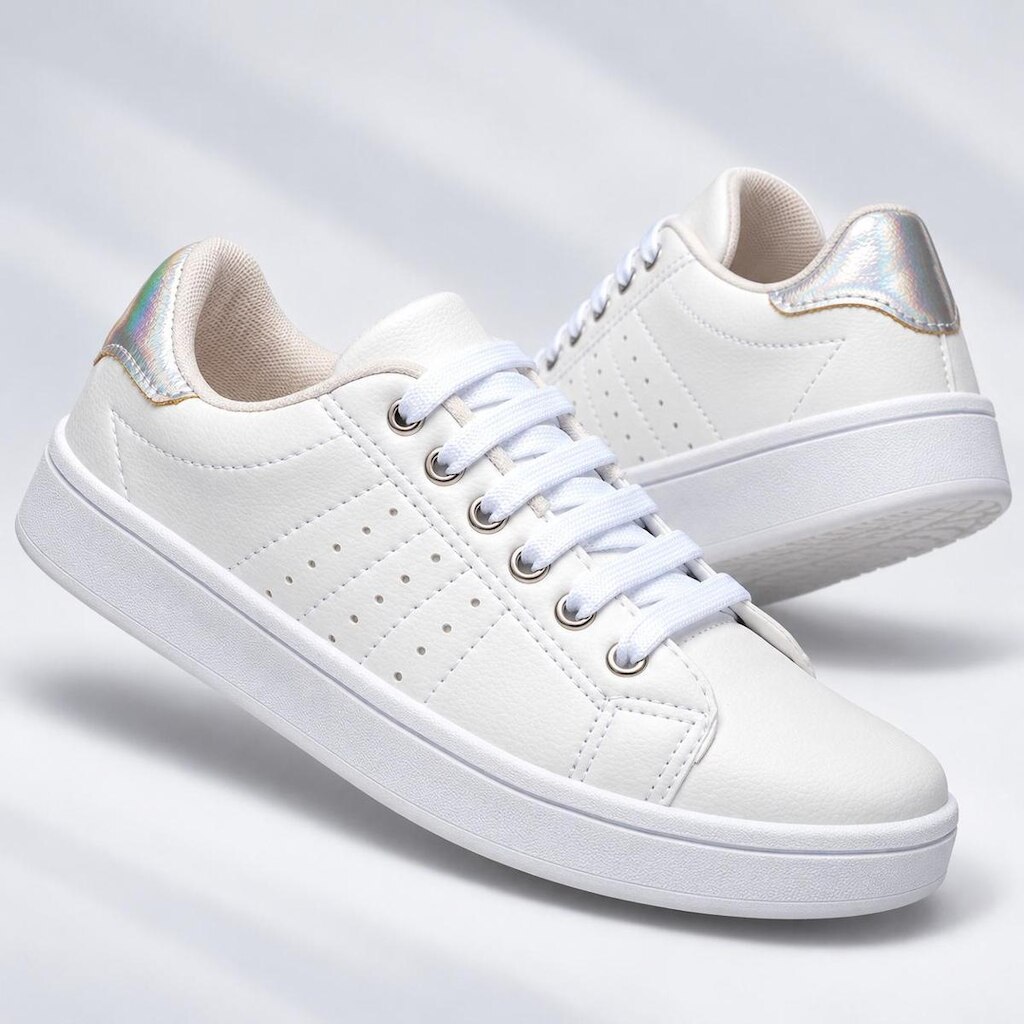 Tênis Feminino Branco Casual Para Dia a Dia Clássico Leve Confortável Macio Básico