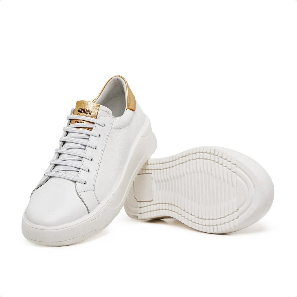 Tênis Feminino Branco Couro Calce Fácil Macio Original