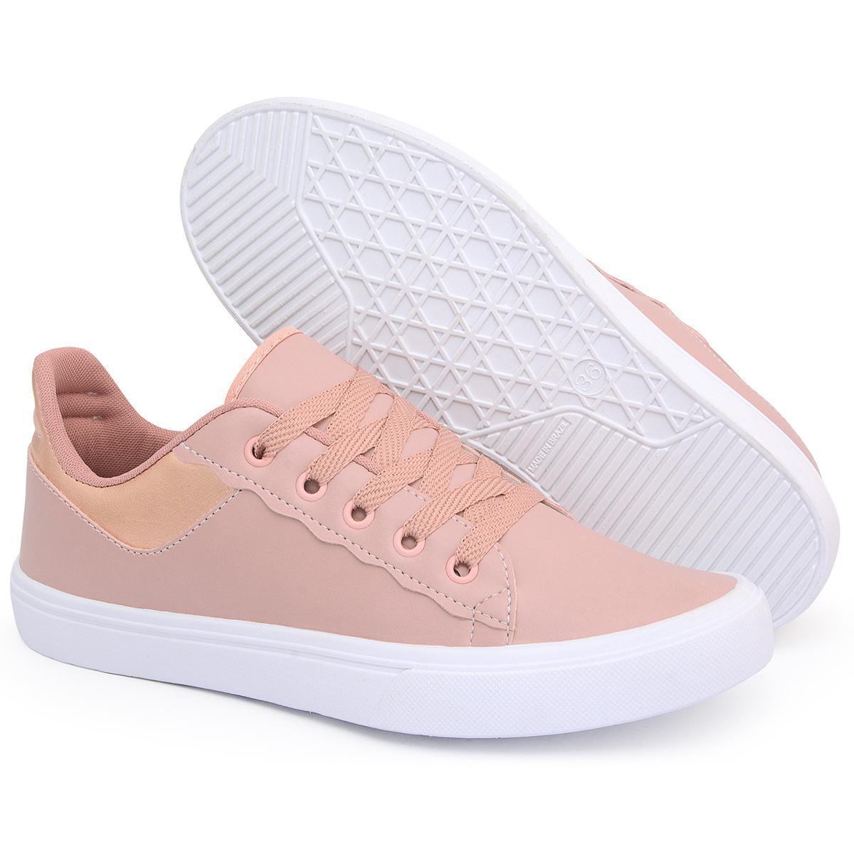 Tênis Feminino Casual Confortável Leve Macio Original FXB Estilo - Rosê ...
