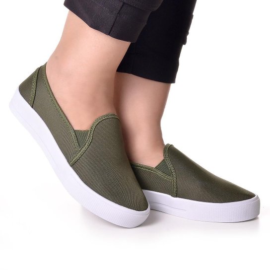 Tênis Feminino Casual Iate Slip On Wayke Sapatenis - Verde Menor preço em Tênis Feminino Casual Iate Slip On Wayke Sapatenis - Verde