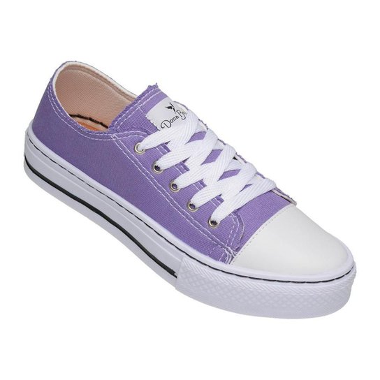 Tenis Feminino Casual Lona Dublado Conforto e Estilo - Lilás Menor preço em Tenis Feminino Casual Lona Dublado Conforto e Estilo - Lilás