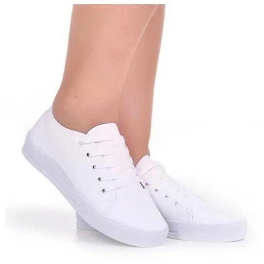 Tenis Feminino Casual Sapatenis Branco Leve Confortável Branco