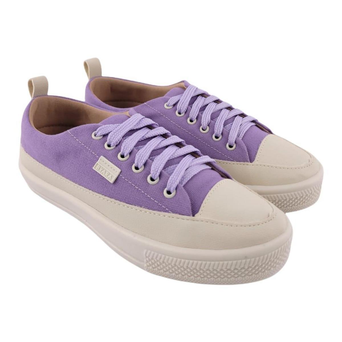 Tênis Feminino Casual Sola Alta Lona - Lilás | Netshoes