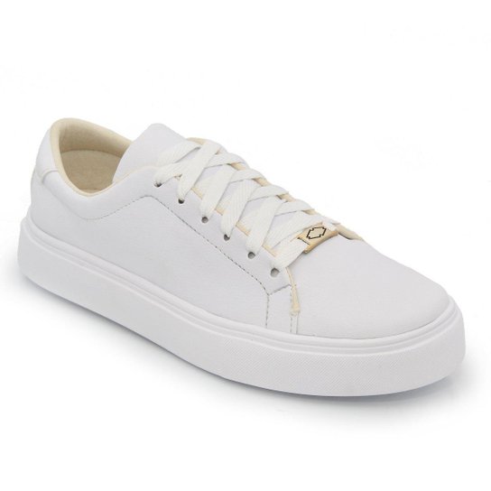Tênis Feminino Casual Sola Baixa Sapatênis Sapato Branco Netshoes