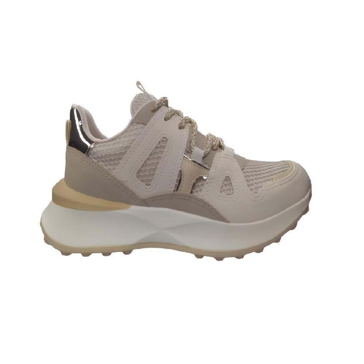 Tênis Feminino Casual Via Marte Nobuck/Tela Bege 17503 Menor preço em Tênis Feminino Casual Via Marte Nobuck/Tela Bege 17503