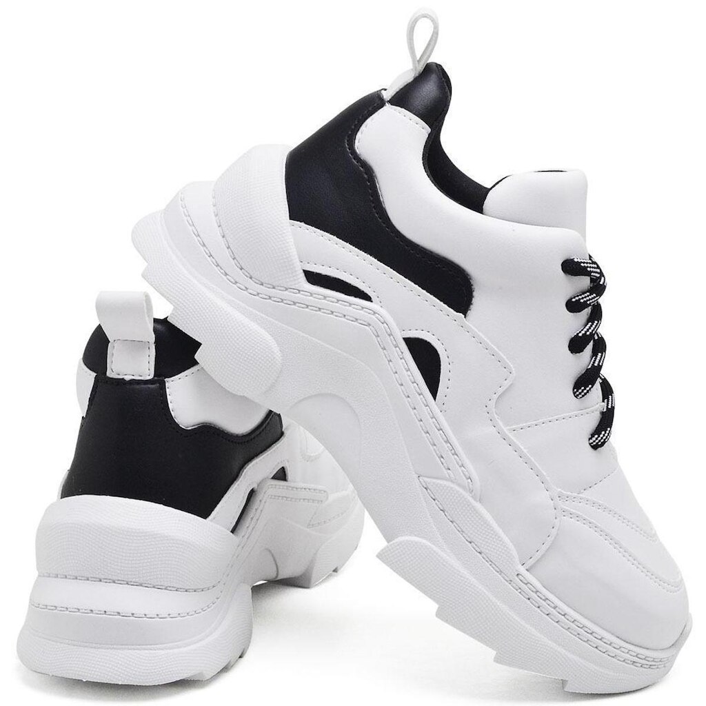 Tênis Feminino Chunky Cadarço Fashion Versátil