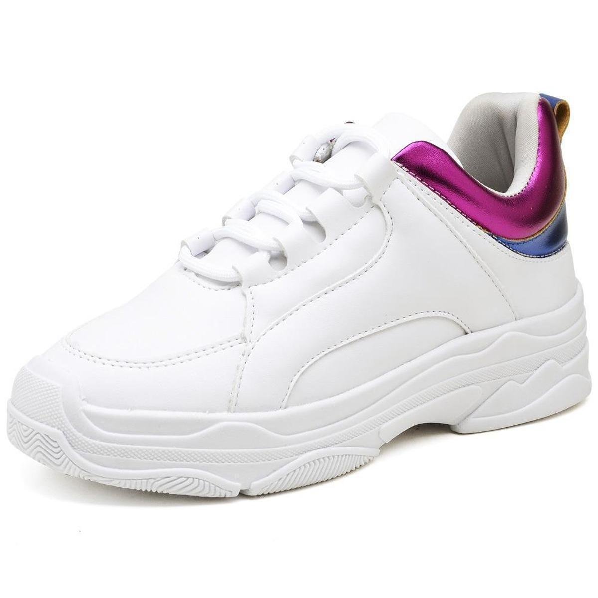 tênis vizzano chunky plataforma flatform metalizado feminino