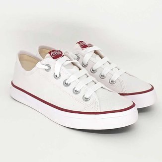 Tenis Feminino Coca Cola Em Lona Cc2349 Branco/Vermelho 40