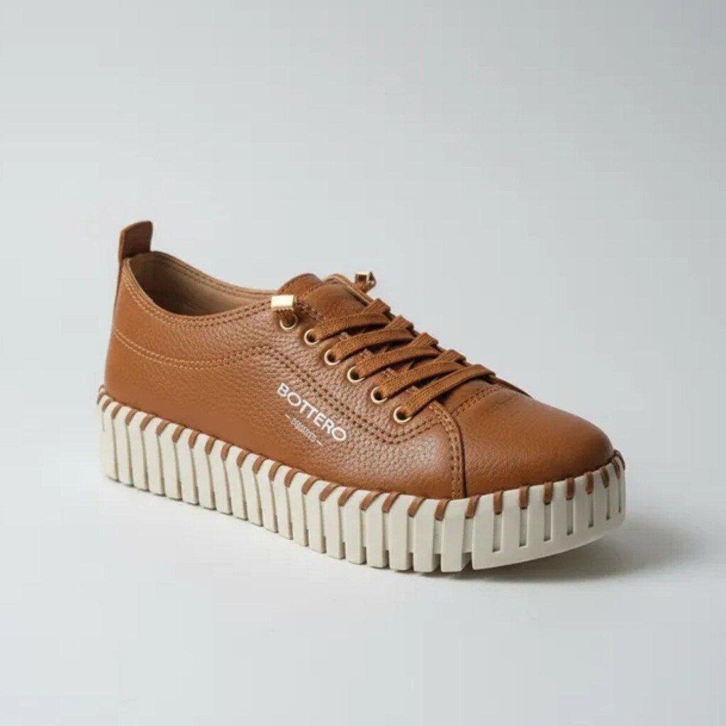 Tênis Feminino Couro Conforto Bottero - Caramelo 15