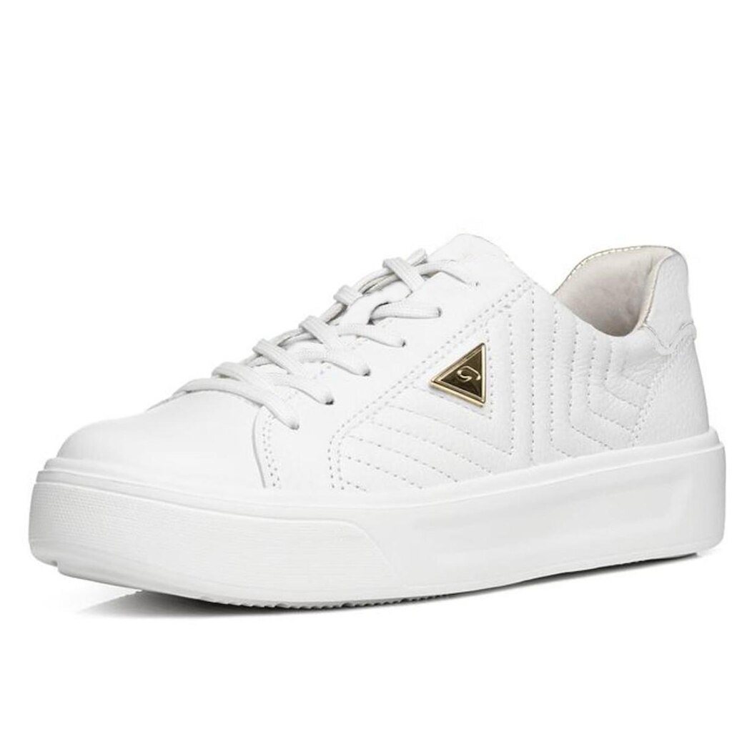 Tenis Feminino Couro Conforto Detalhe Dourado Casual Pegada
