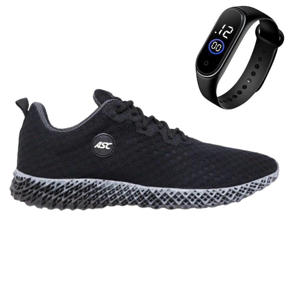 Tenis Feminino Esporte Com Cadarço Academia Caminhada Conforto Com Relógio