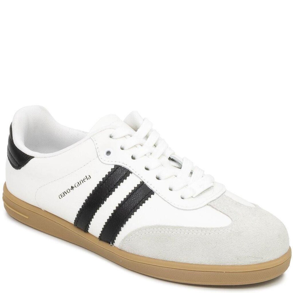 Tênis Feminino Flat Tiras Couro Cravo E Canela 1471CC
