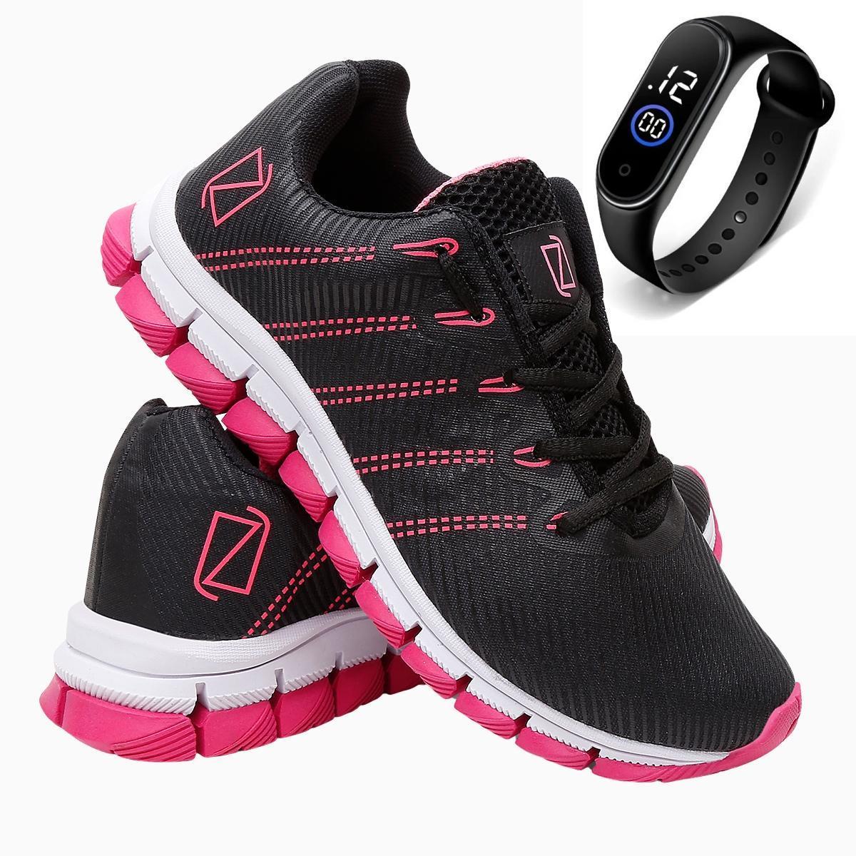 Tenis Feminino Gmm Shoes Academia Caminhada Leve Macio + Relógio