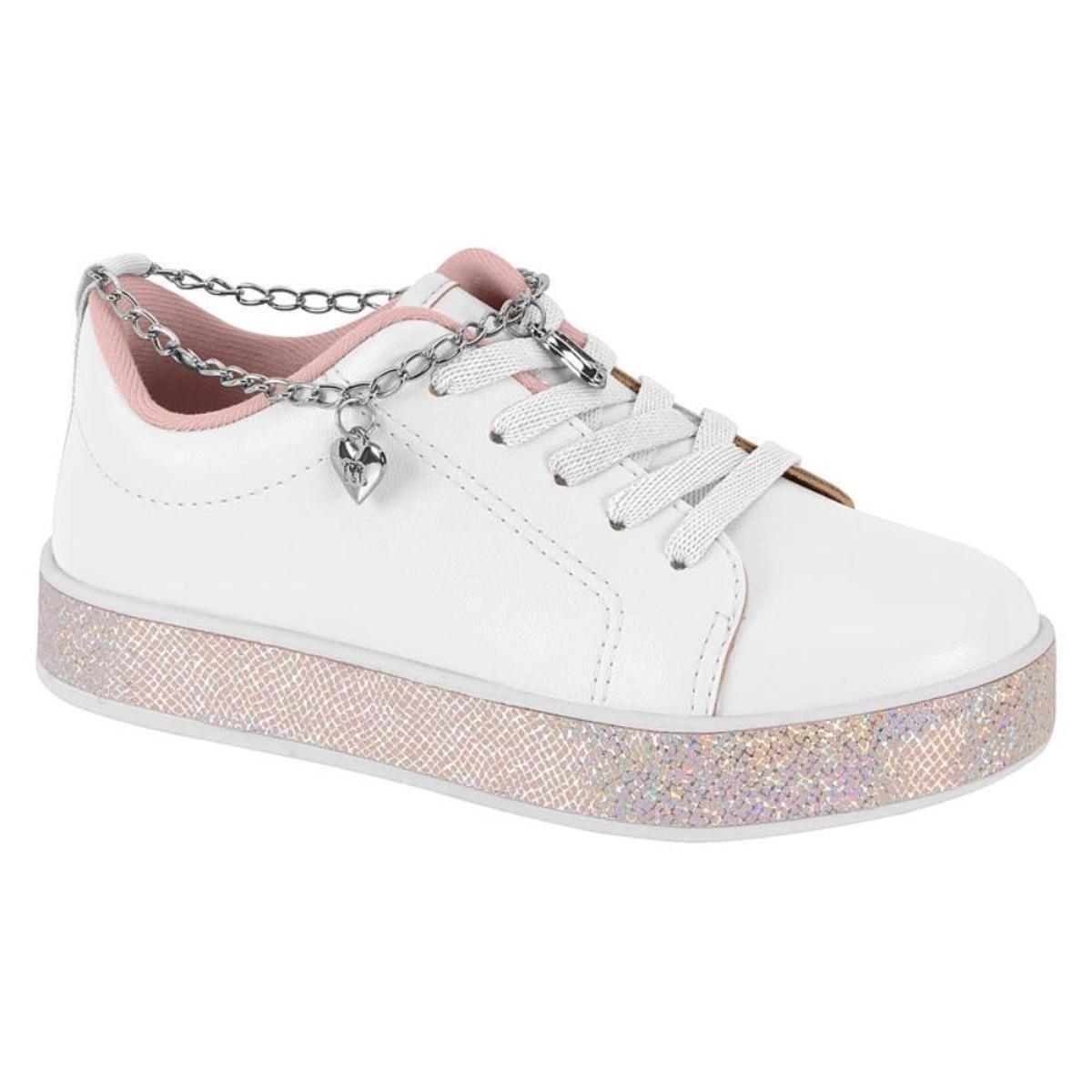 Tênis Feminino Infantil Molekinha Corrente Cor Branco 38819 Menor preço em Tênis Feminino Infantil Molekinha Corrente Cor Branco 38819