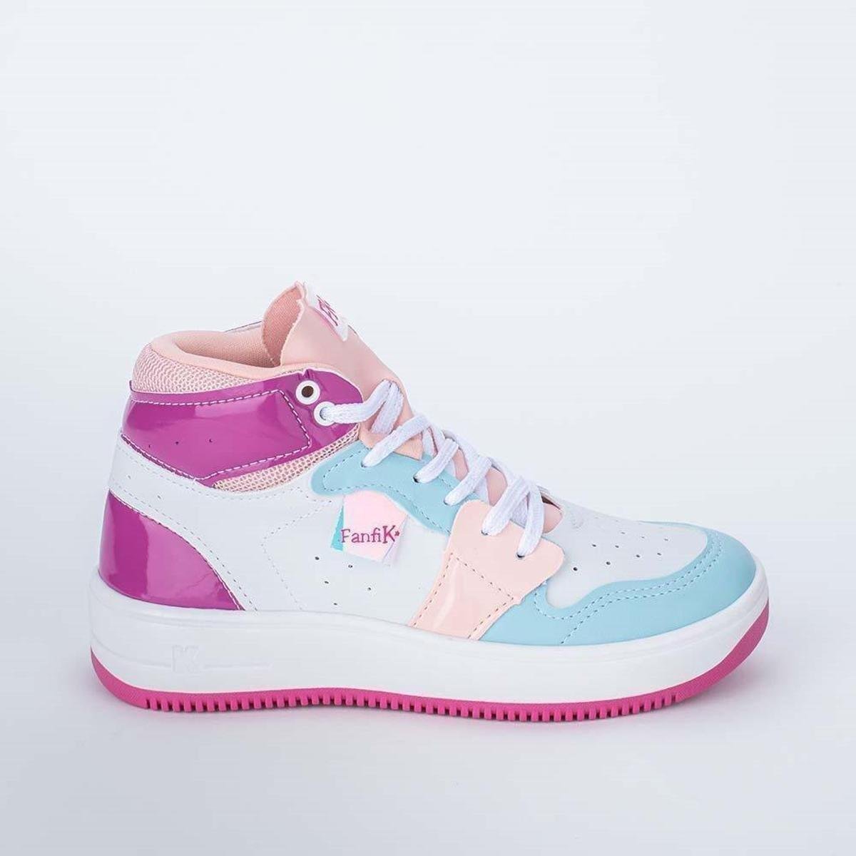 Tênis Feminino Kidy Fanfik Cano Alto Urbano Branc Menor preço em Tênis Feminino Kidy Fanfik Cano Alto Urbano Branc