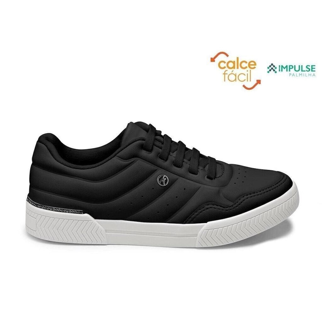 Tênis feminino KOLOSH com detalhe brilho no calcanhar com cadarço elástico