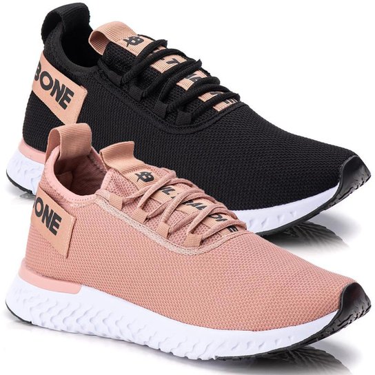 Tênis Feminino Masculino Esportivo Caminhada Ultrabone Kit 2 - Rosa Menor preço em Tênis Feminino Masculino Esportivo Caminhada Ultrabone Kit 2 - Rosa