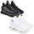 Tênis Feminino Masculino Running Academia Treino Kit 2 Peças - Preto+Branco