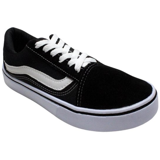 Tenis feminino masculino skate preto - Preto Menor preço em Tenis feminino masculino skate preto - Preto