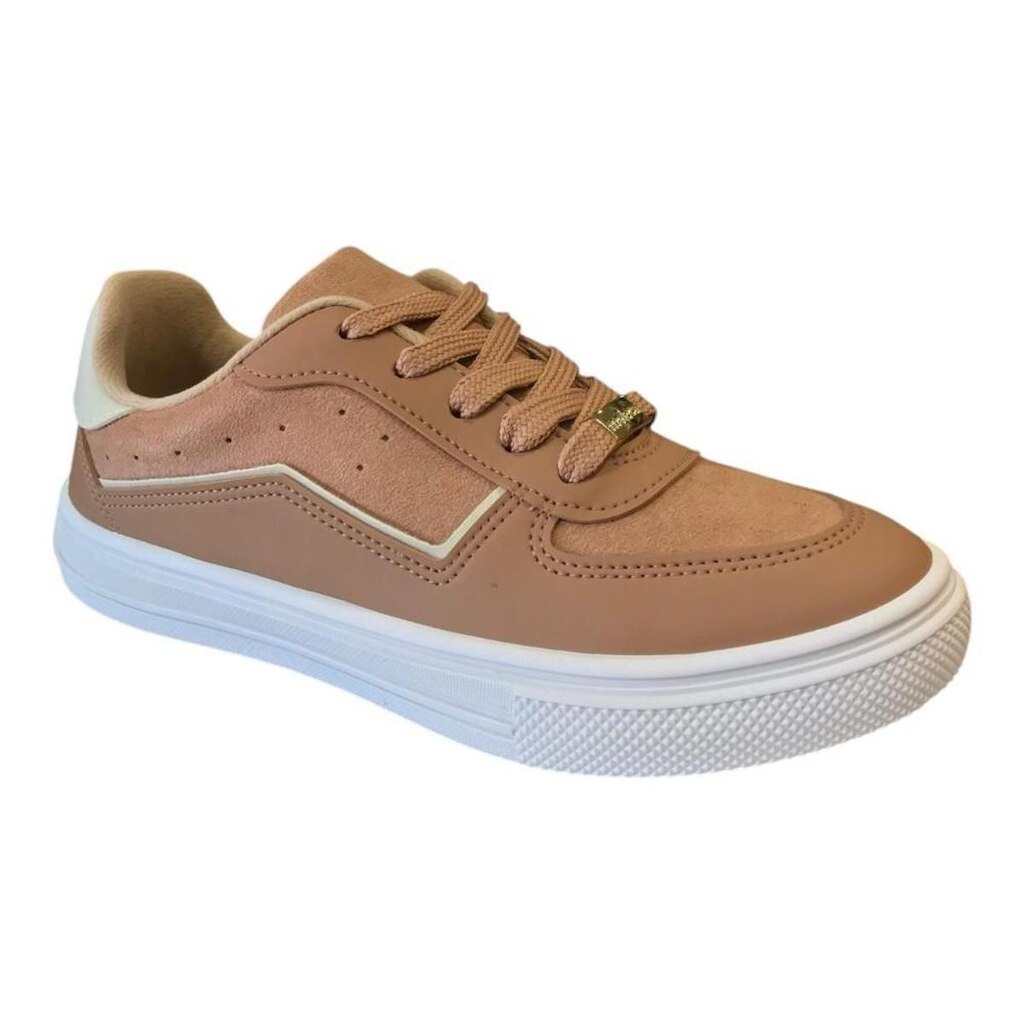 Tênis Feminino Moleca Camurça Napa Neo Bege 5796.107