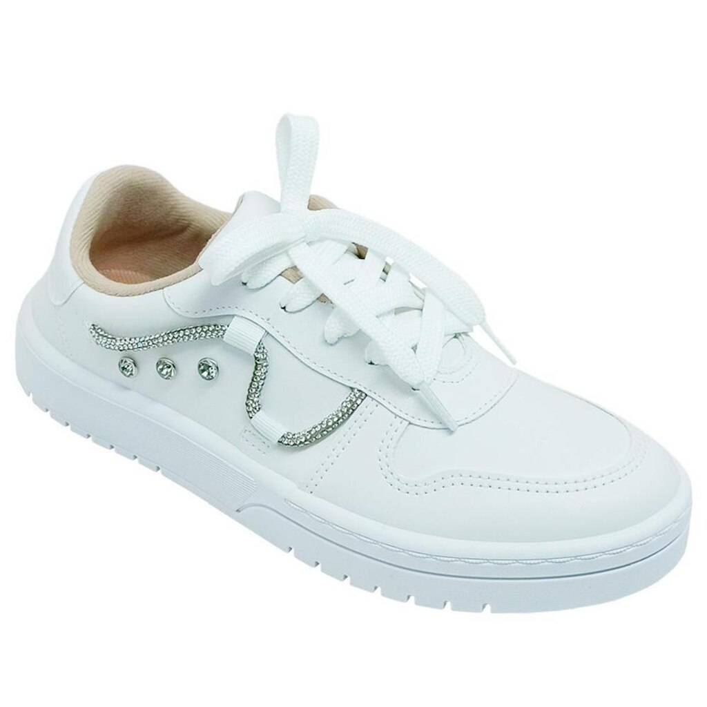 Tênis Feminino Moleca Napa Cristais e Pedrarias Modern