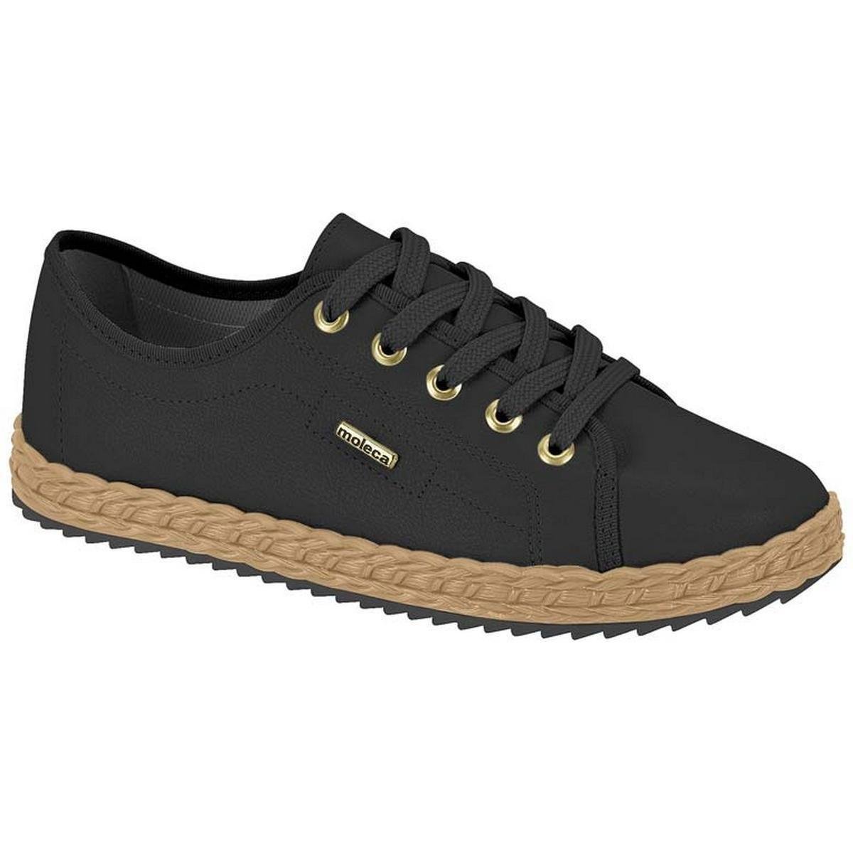 Tênis Feminino Napa Moleca Corda Preto Netshoes