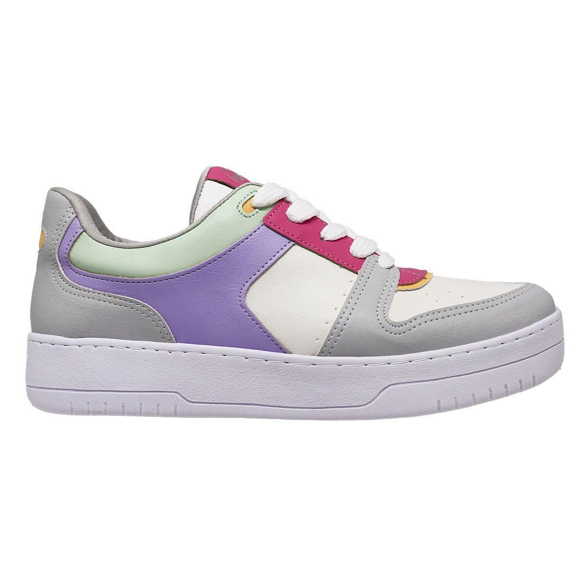 Tenis Feminino Napa Via Marte - Mineral Com Branco E Azaleia - Branco+Lilás  | Netshoes