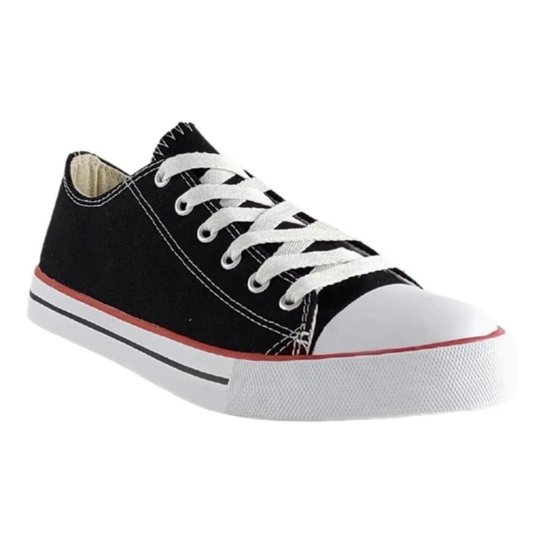 Tênis Feminino Old School Skate All Rock Star Couro - Preto Menor preço em Tênis Feminino Old School Skate All Rock Star Couro - Preto