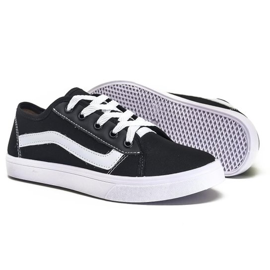 Tênis Feminino Old School Tradicional Classico - Preto Menor preço em Tênis Feminino Old School Tradicional Classico - Preto