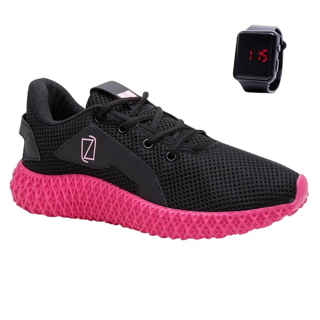 Tênis Feminino para Caminhada Academia Super Leve Com Relógio