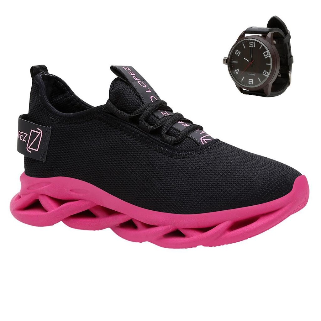 Tênis Feminino para Dia a Dia Super Leve Confortável Com Relógio