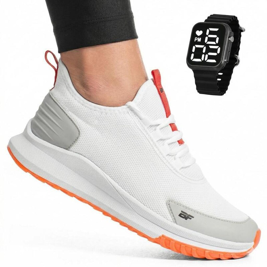 Tênis Feminino Para Malhar Academia Leve e Macio BF Shoes + Relógio Digital