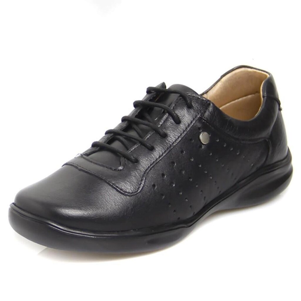 Tênis Feminino Pierrô levíssimo couro legítimo cor preto