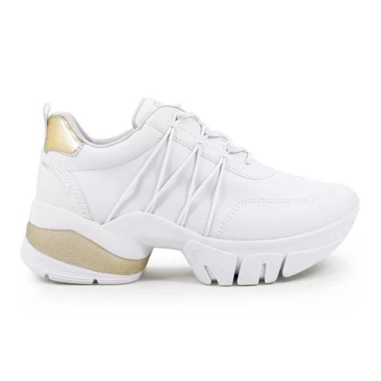 Tênis Feminino Ramarim Flatform Chunky Sneaker Elásticos Tra - Branco+dourado Menor preço em Tênis Feminino Ramarim Flatform Chunky Sneaker Elásticos Tra - Branco+dourado
