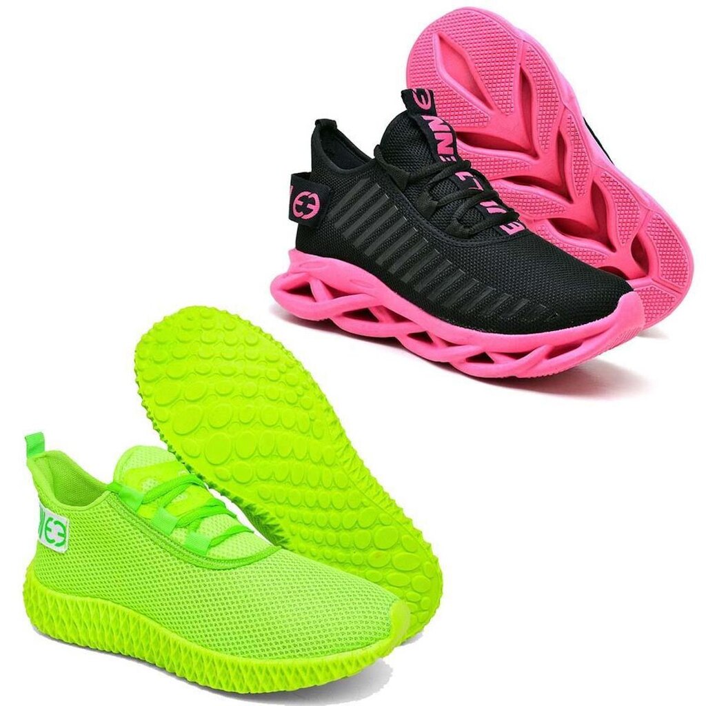 Tênis Feminino Running Esporte Confortável Kit 2 Pares