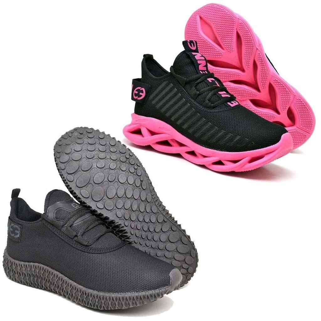 Tênis Feminino Running Esporte Confortável Kit 2 Pares