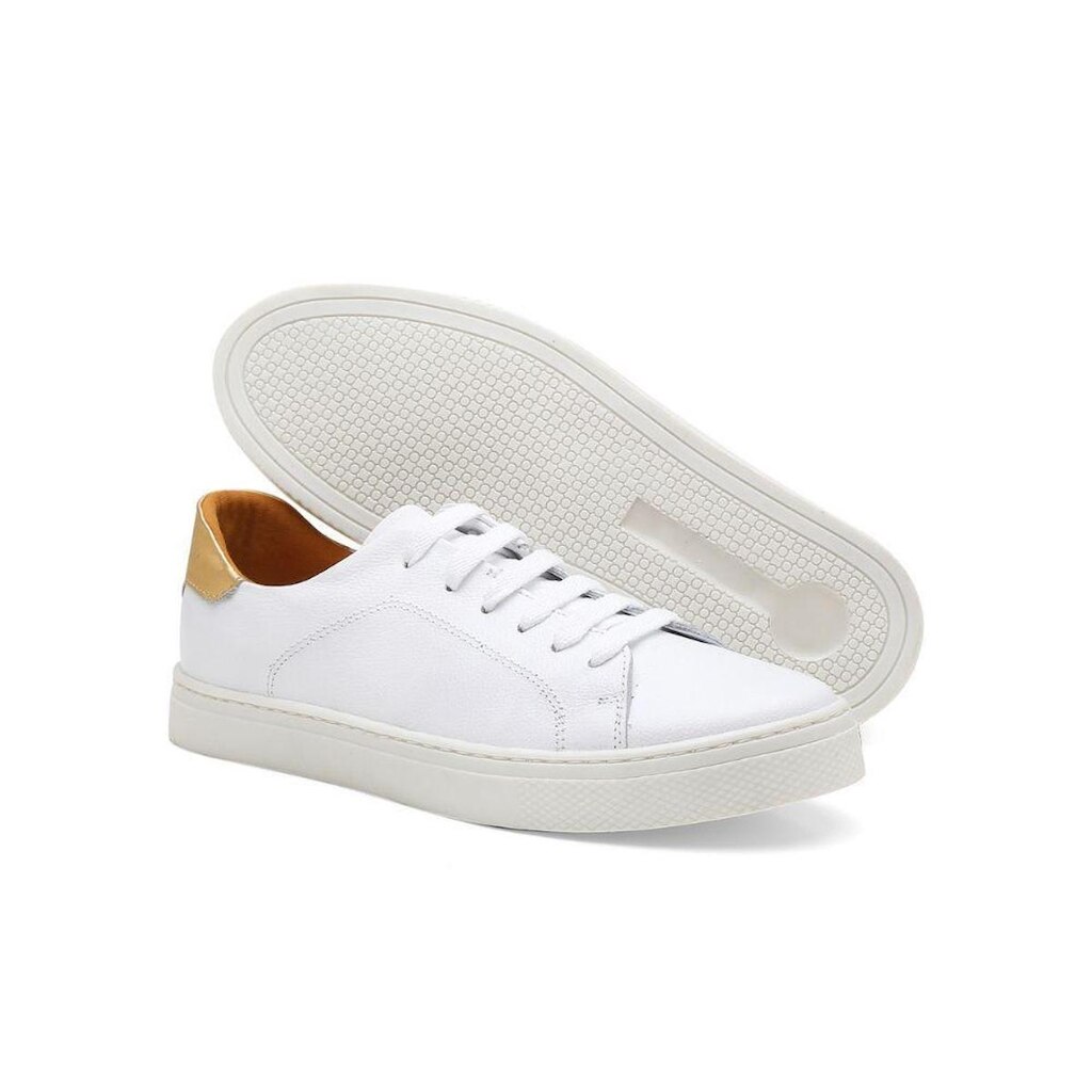 Tenis feminino sapatenis casual de couro legitimo classico confortavel