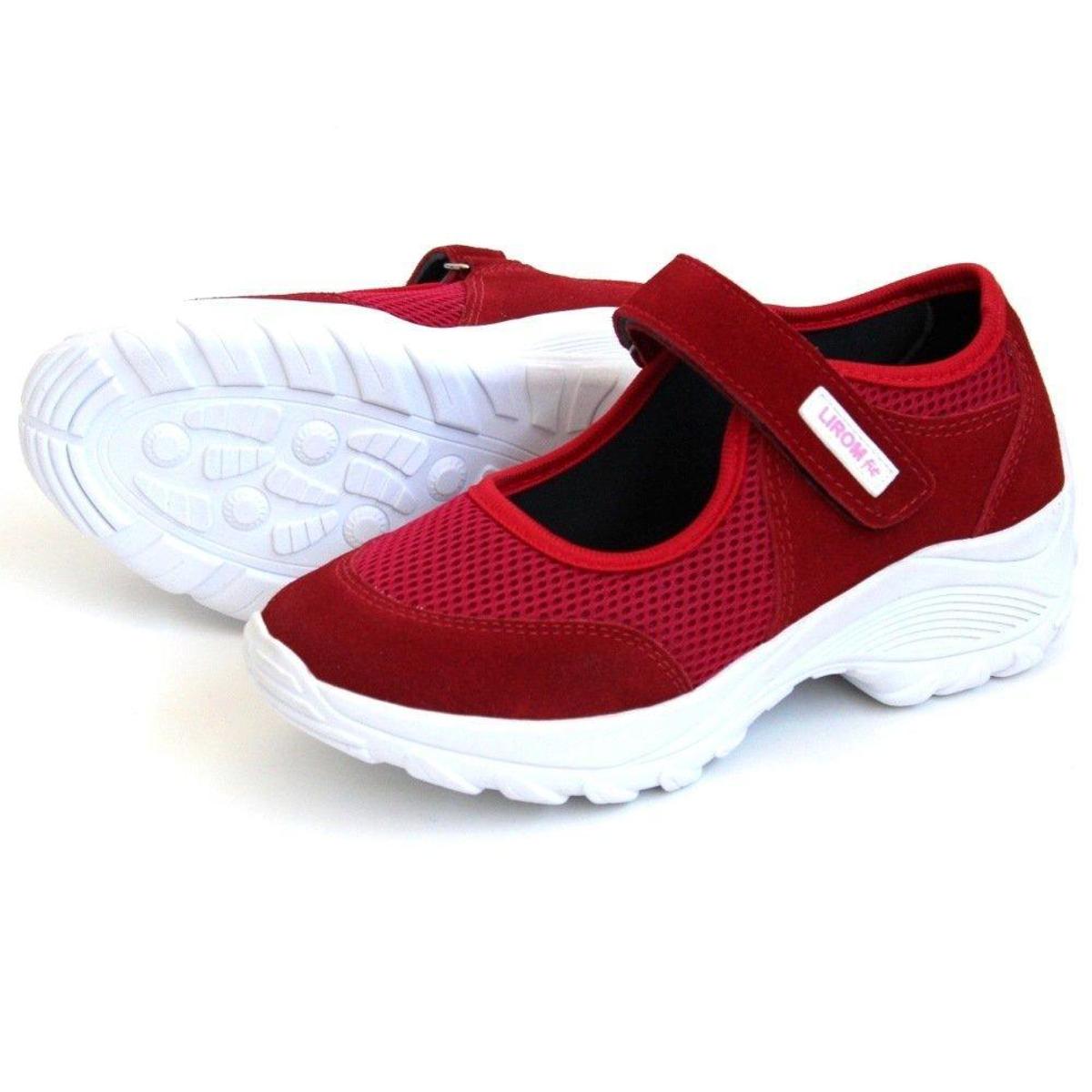 Tenis Feminino Sapatilha Lirom Sapato Boneca Confortavel Sola Alta Vermelho  - Vermelho | Netshoes