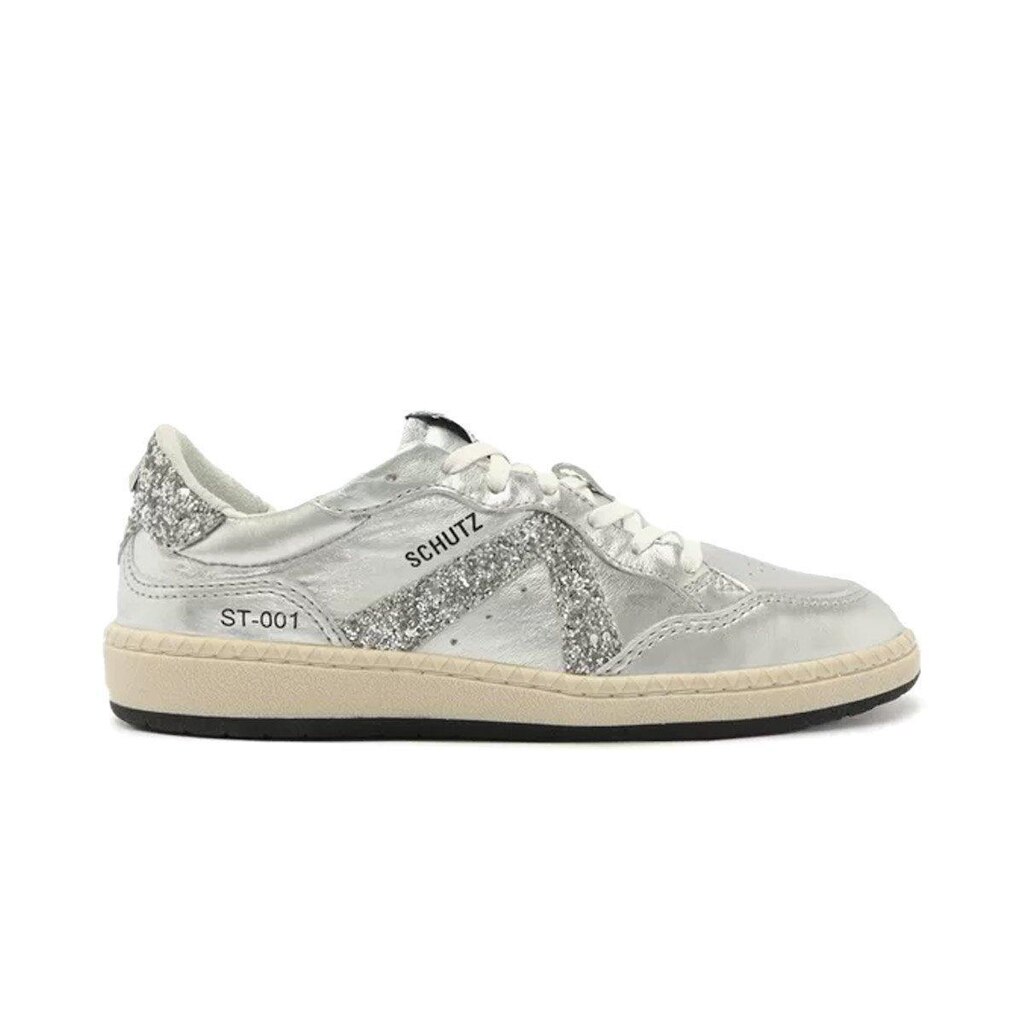 Tênis Feminino Schutz Original ST 001 Couro Prata