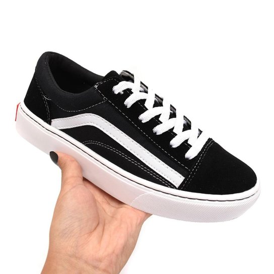 Tenis Feminino Skate Old School Lona MWshoes - Preto Menor preço em Tenis Feminino Skate Old School Lona MWshoes - Preto