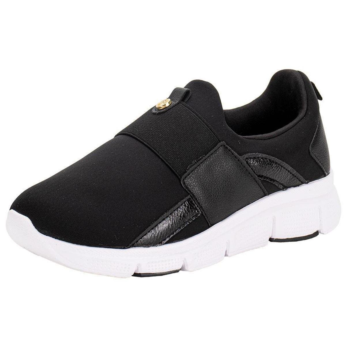 Tênis Feminino Slip On Comfortflex 2690301 - Preto+Branco | Netshoes