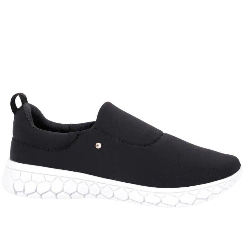 Tênis Feminino Slip On Elastano Usaflex - Preto