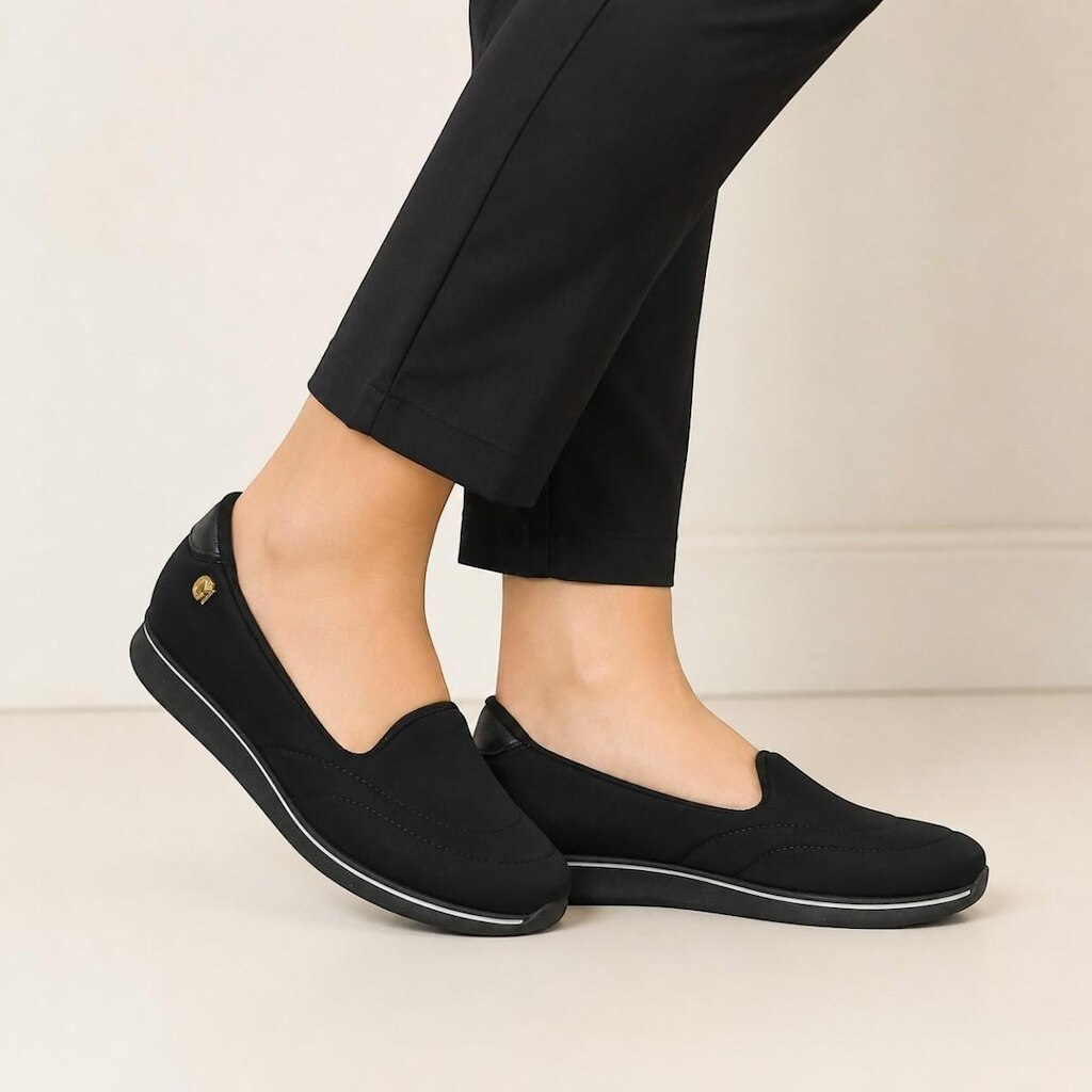 Tênis Feminino Slip On Leve e Confortável Anatômico Napa e Lycra 7358222