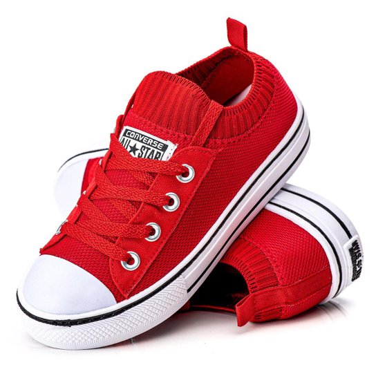 Tênis Feminino Star Meia Casual Tecido Tendência Fashion SF Outlet - Vermelho Menor preço em Tênis Feminino Star Meia Casual Tecido Tendência Fashion SF Outlet - Vermelho